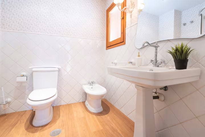 Badkamer bij de hoofdslaapkamer